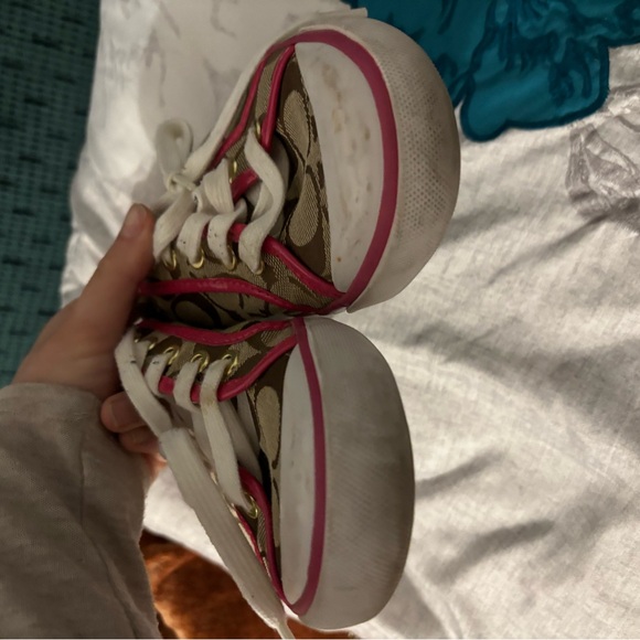 Coach Barrett Brown and Pink Sneakers size 7.5b - Picture 5 of 10